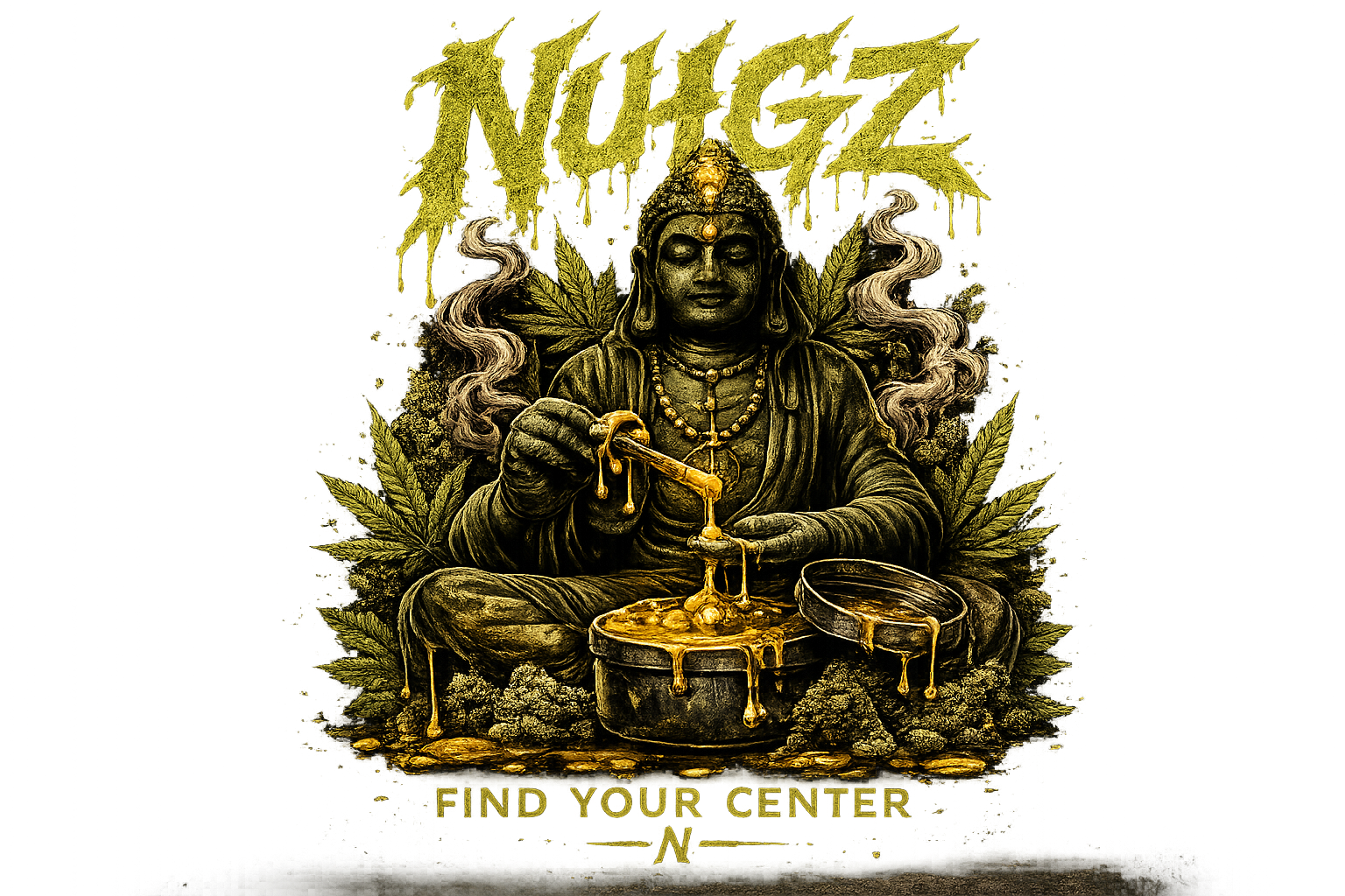 Nuhgz logo tee - black and white drip lettering graphic